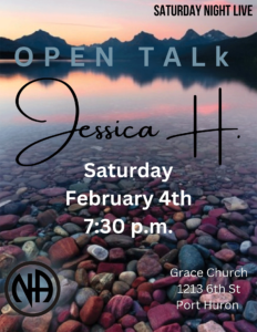 Jessica H - open talk at Saturday Night Live @ Grace Episcopal Church | Port Huron | Michigan | United States