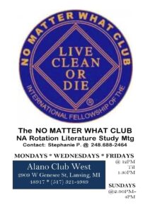 No Matter What Club @ Alano Club West | Lansing | Michigan | United States