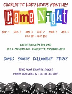 Charlotte Hard Heads Monthly Game Night @ Eaton Recovery Building | Charlotte | Michigan | United States