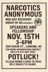 MID-DAY RECOVERY GROUP OF NA presents "SPEAKERS AND FELLOWSHIP" @ Lansing | Michigan | United States