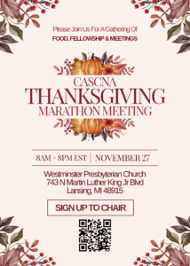 CASCNA Thanksgiving Marathon Meeting @ Westminster Presbyterian Church | Lansing | Michigan | United States