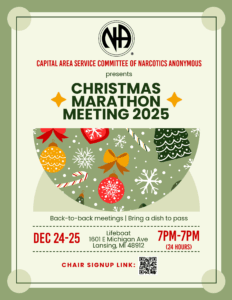 Christmas Marathon Meeting @ Lifeboat Recovery Services | Lansing | Michigan | United States