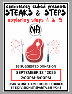 Consistency Cubed presents Steaks & Steps @ Sparta United Methodist Church | Sparta | Michigan | United States