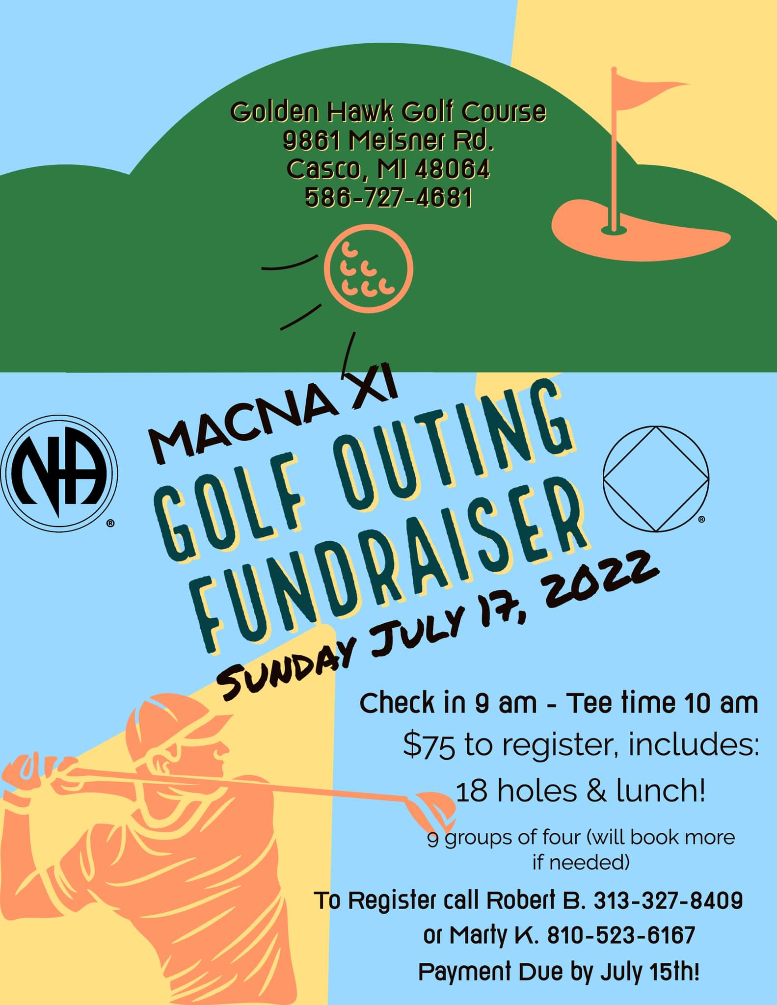 Golf Outing Fundraiser @ Golden Hawk Golf Course | Casco | Michigan | United States