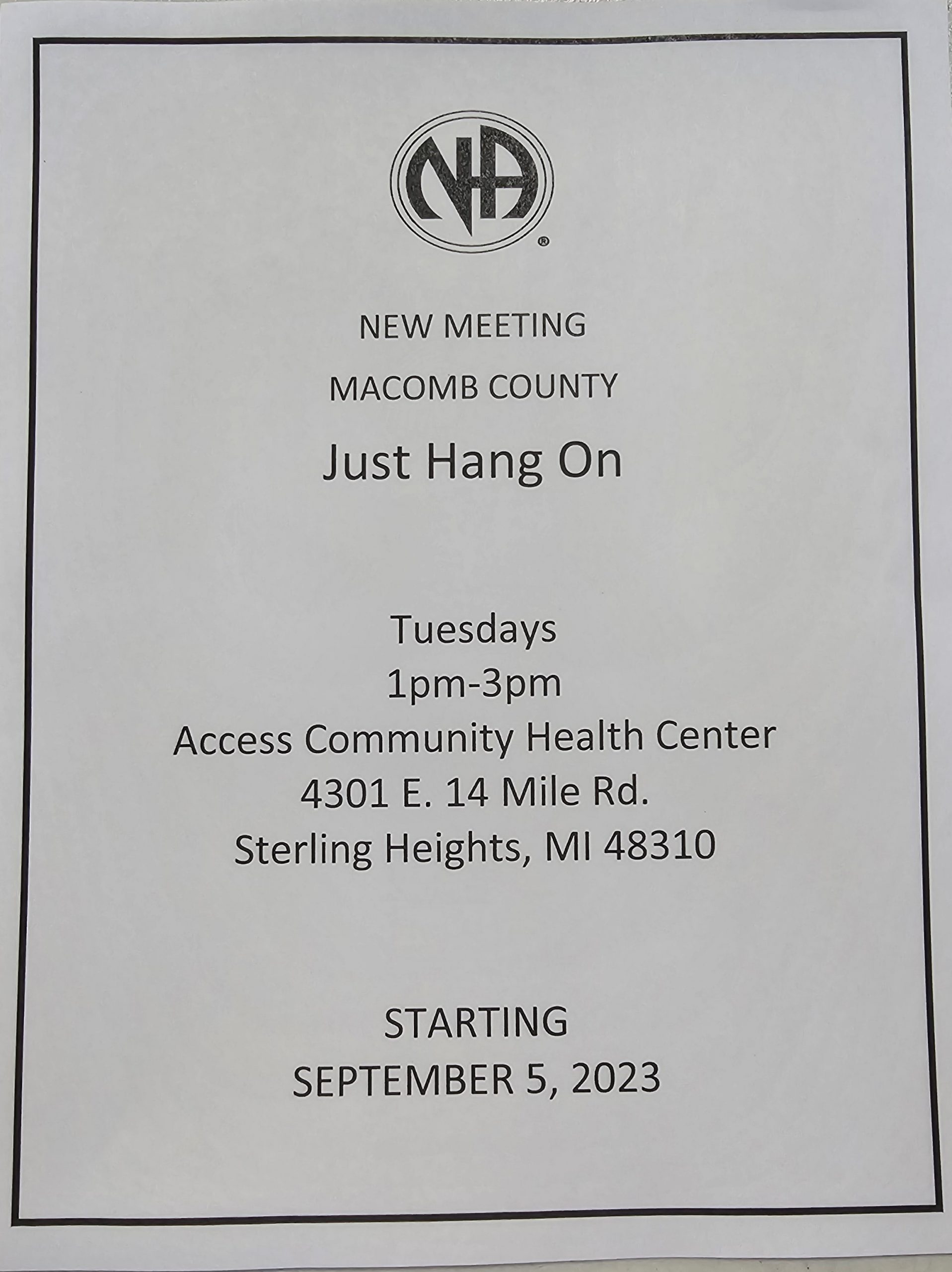 New Meeting Starting @ Access community health center | Sterling Heights | Michigan | United States