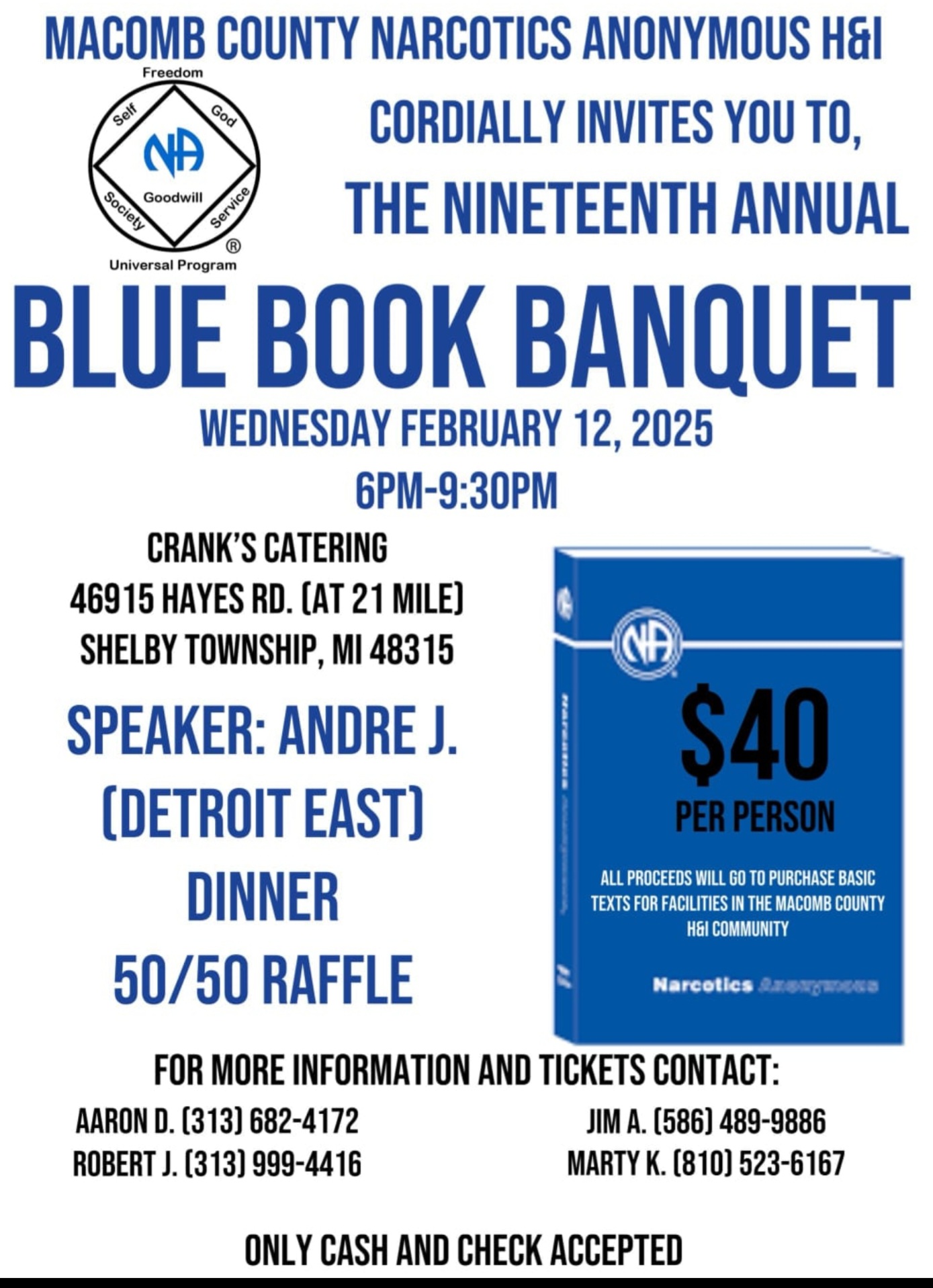 Blue Book Banquet @ Cranks Catering | Shelby Township | Michigan | United States