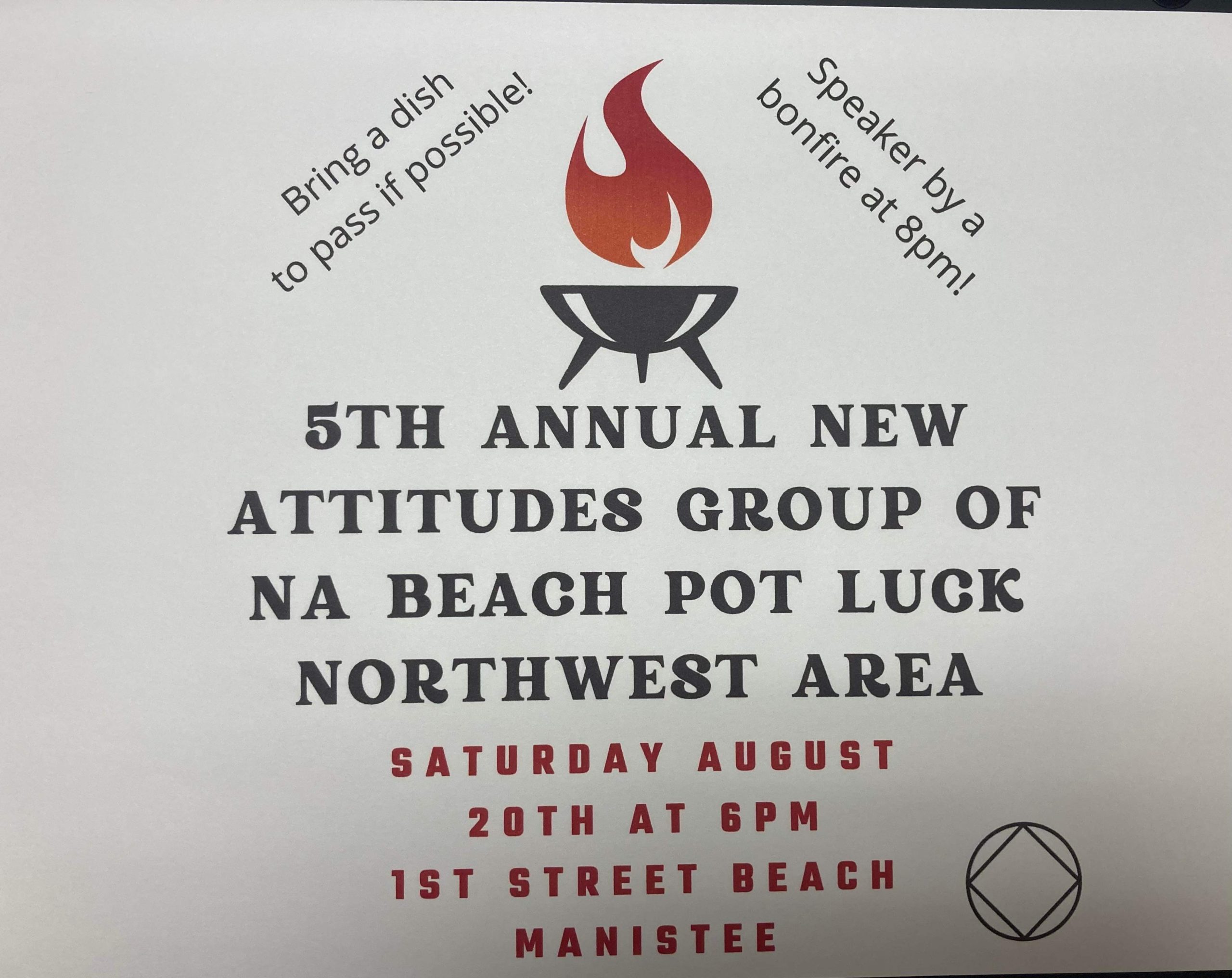 New Attitudes Group of NA Beach Potluck @ 1st Street Beach | Manistee | Michigan | United States