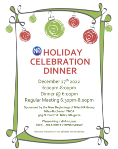 HOLIDAY CELEBRATION DINNER presented by New Beginnings of Niles group @ Niles-Buchanan YMCA | Niles | Michigan | United States
