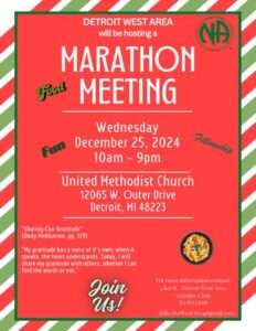 Detroit West Area Marathon Meeting @ United Methodist Church | Detroit | Michigan | United States