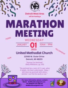 Detroit West Area Marathon Meeting @ United Methodist Church | Detroit | Michigan | United States