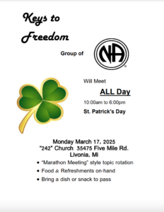 St. Patrick’s Day Marathon Meeting @ “242” Church | Livonia | Michigan | United States