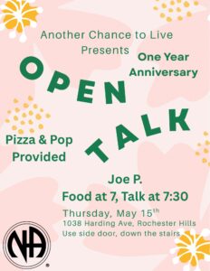 Another Chance to Live – One Year Anniversary Open Talk @ Rochester Hills | Michigan | United States