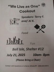 We Live as One Cookout @ Belle Isle Shelter 12 | Detroit | Michigan | United States