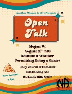 Another Chance to Live – Open Talk @ Unity Church of Rochester | Rochester Hills | Michigan | United States