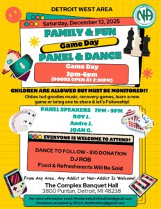 Detroit West Area Family & Fun Game Day, Panel & Dance @ The Complex Banquet Hall | Detroit | Michigan | United States