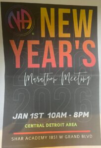 New Year’s Day Marathon Meeting @ SHAR Academy | Detroit | Michigan | United States