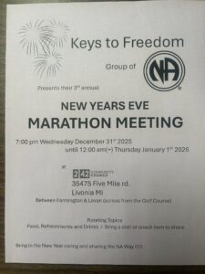New Year’s Eve Marathon Meeting (3rd Annual) @ 242 Community Church | Livonia | Michigan | United States